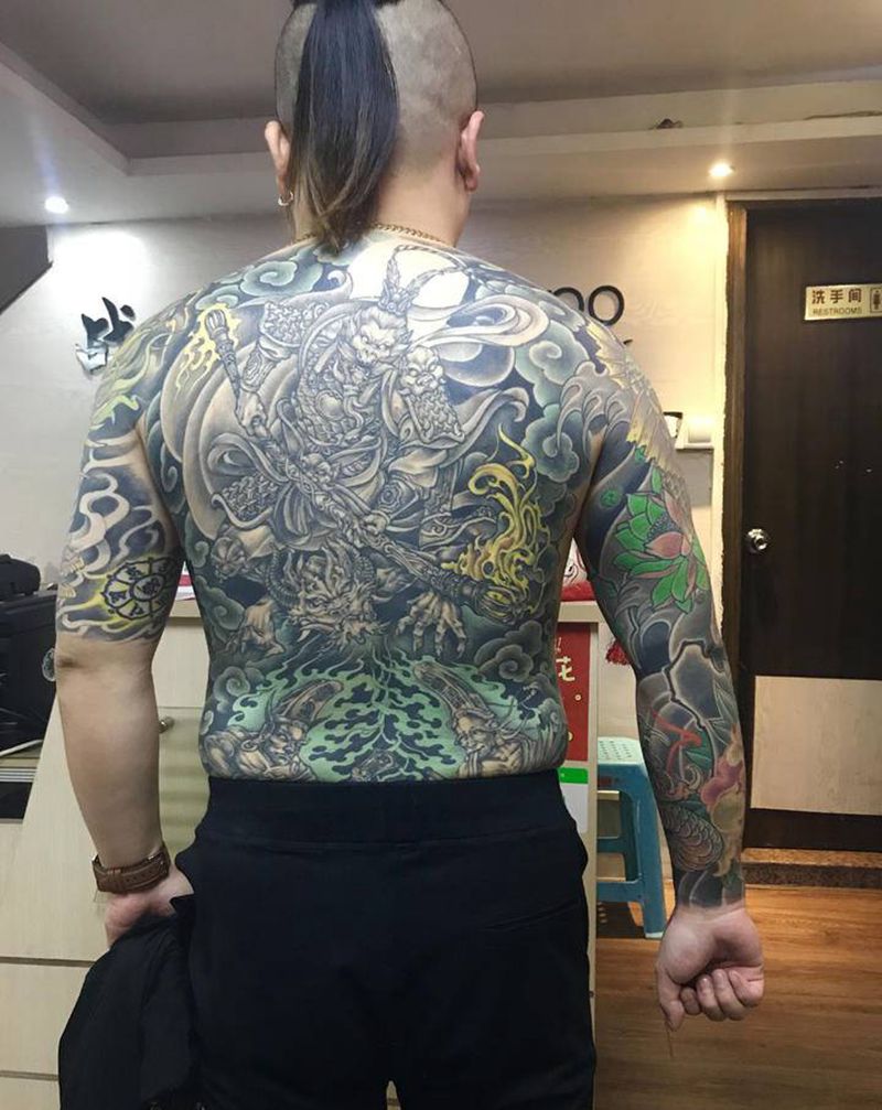齐天大圣纹身图片_背部手臂新传统纹身图案