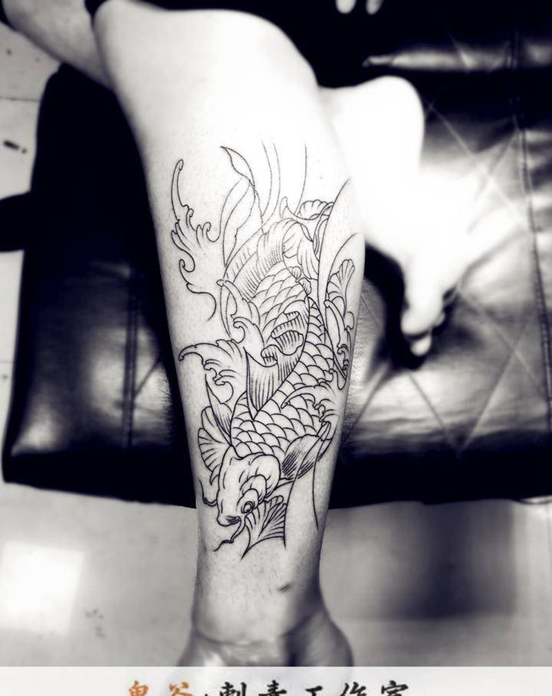 线条纹身图片_新传统纹身图案