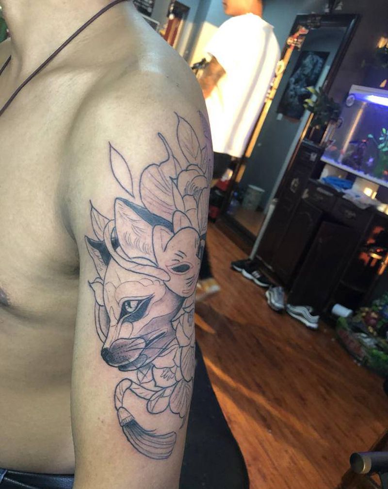 school狐狸 未完纹身图片_手臂Old SchoolNew School纹身图案