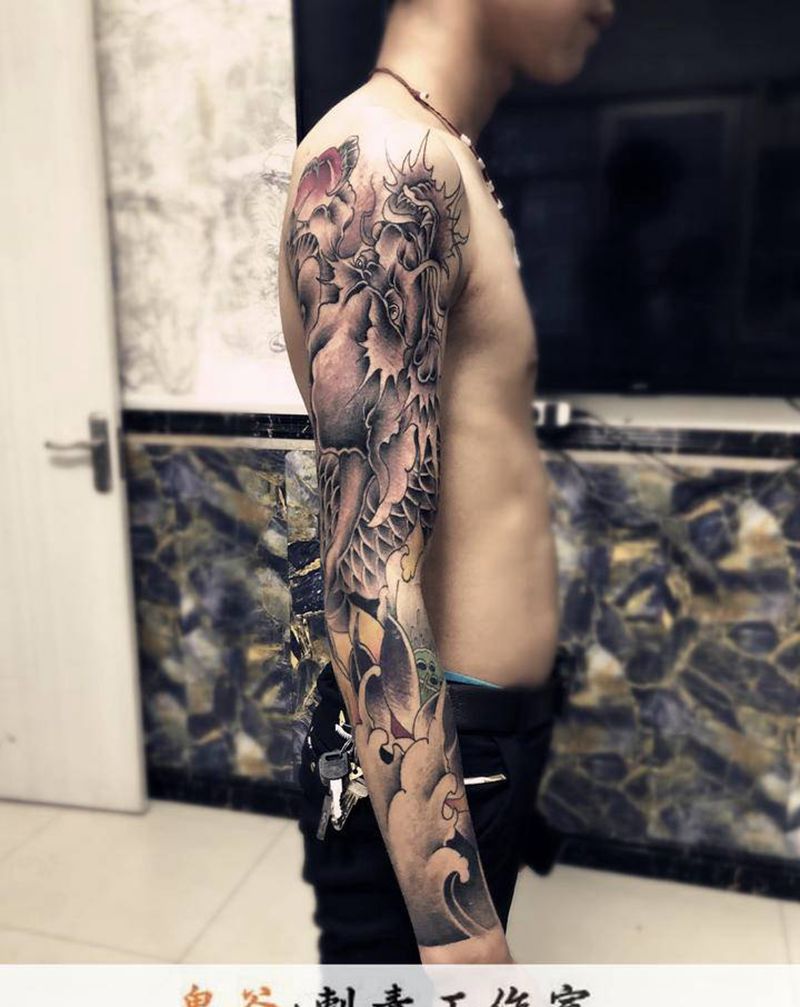 花臂纹身图片_新传统纹身图案