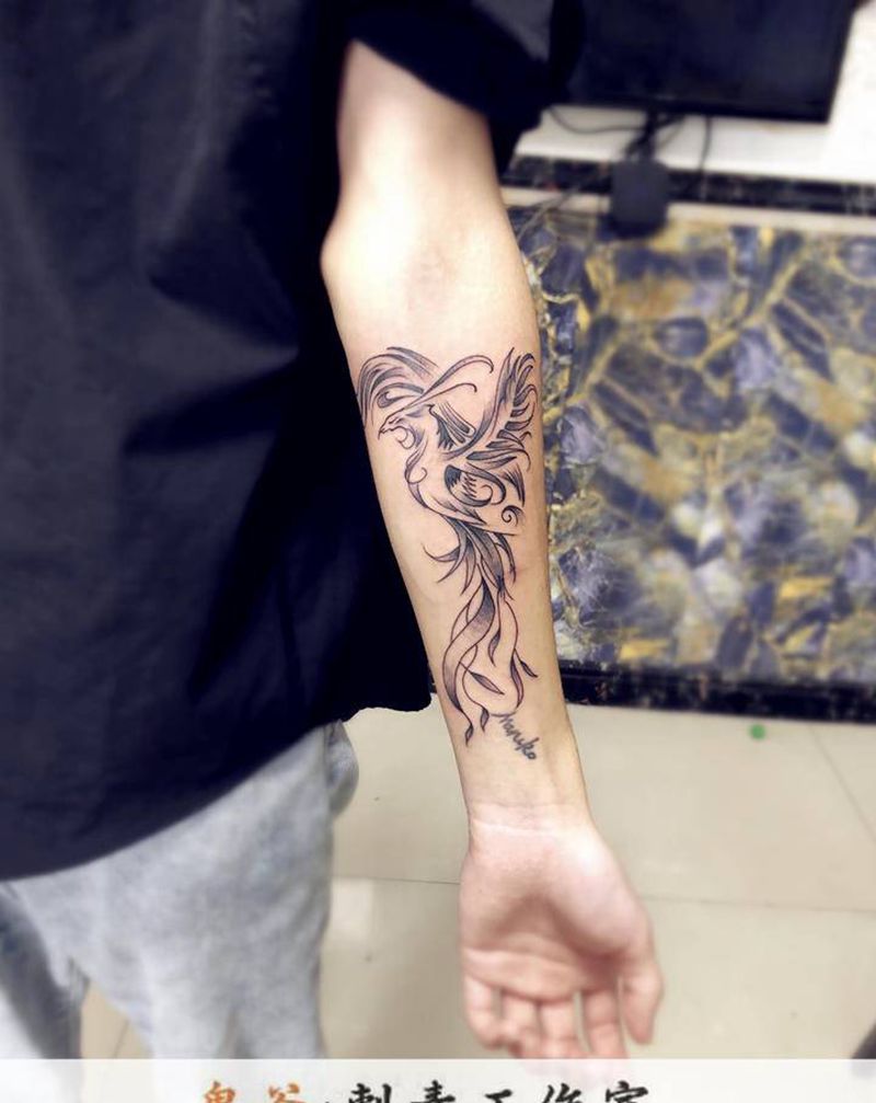 凤凰纹身图片_手臂纹身图案