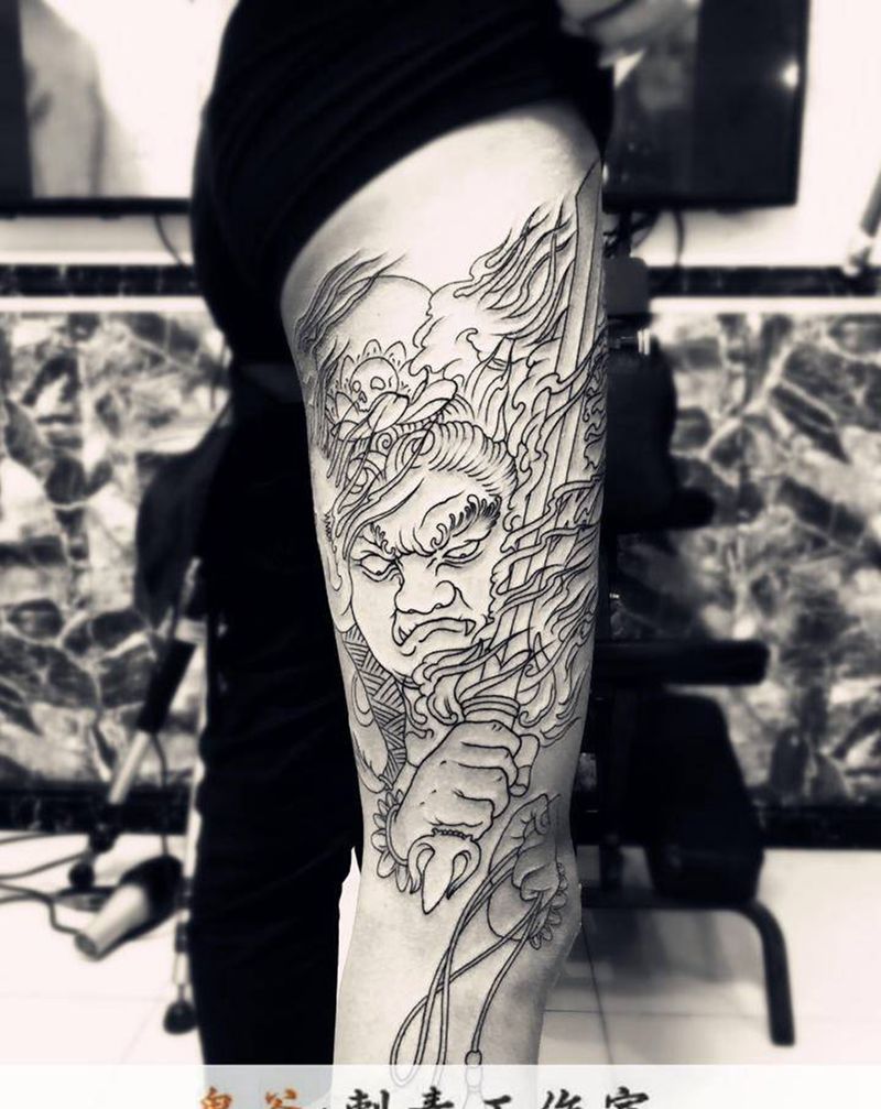 线条纹身图片_新传统纹身图案