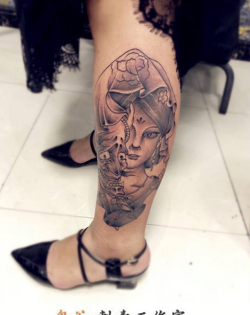 艺妓纹身图片_手臂纹身图案