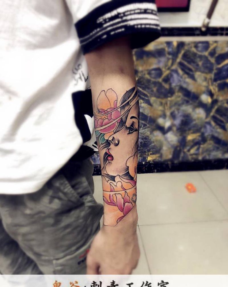 艺妓纹身图片_手臂纹身图案