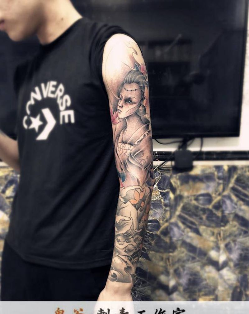 花臂纹身图片_新传统纹身图案