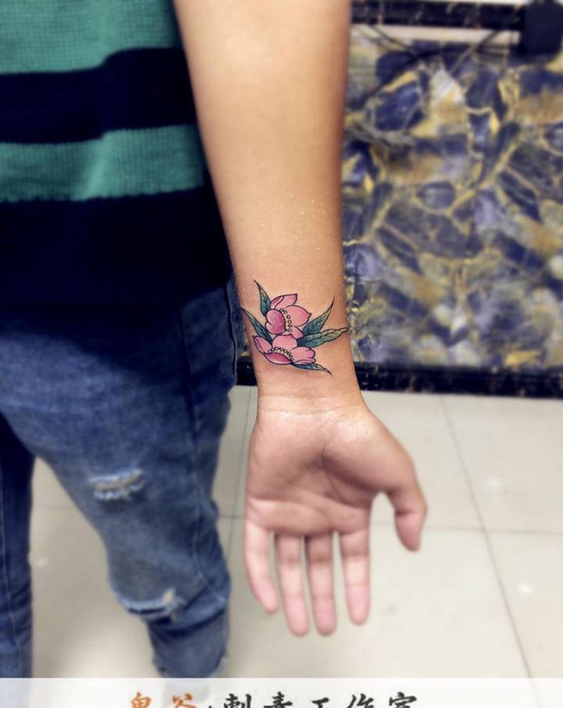 樱花纹身图片_新传统纹身图案