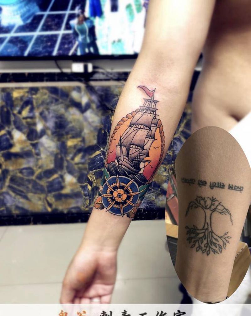 盖图纹身图片_Old School纹身图案