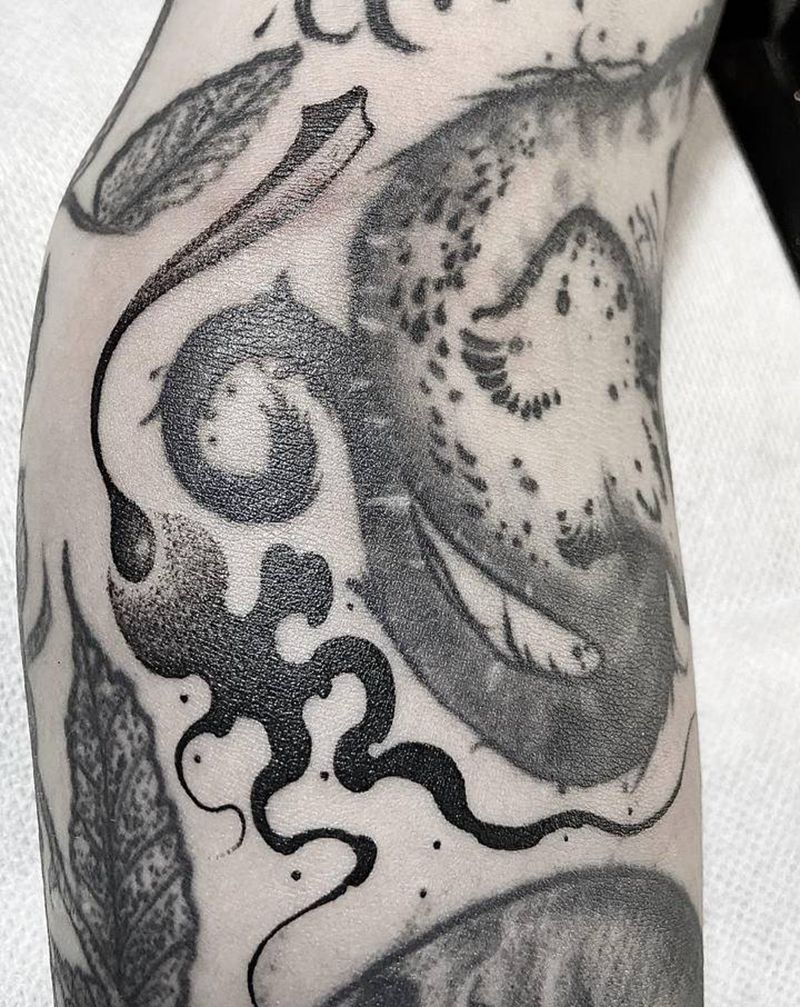 free hand 燃烧纹身图片_手臂暗黑 Dark work纹身图案