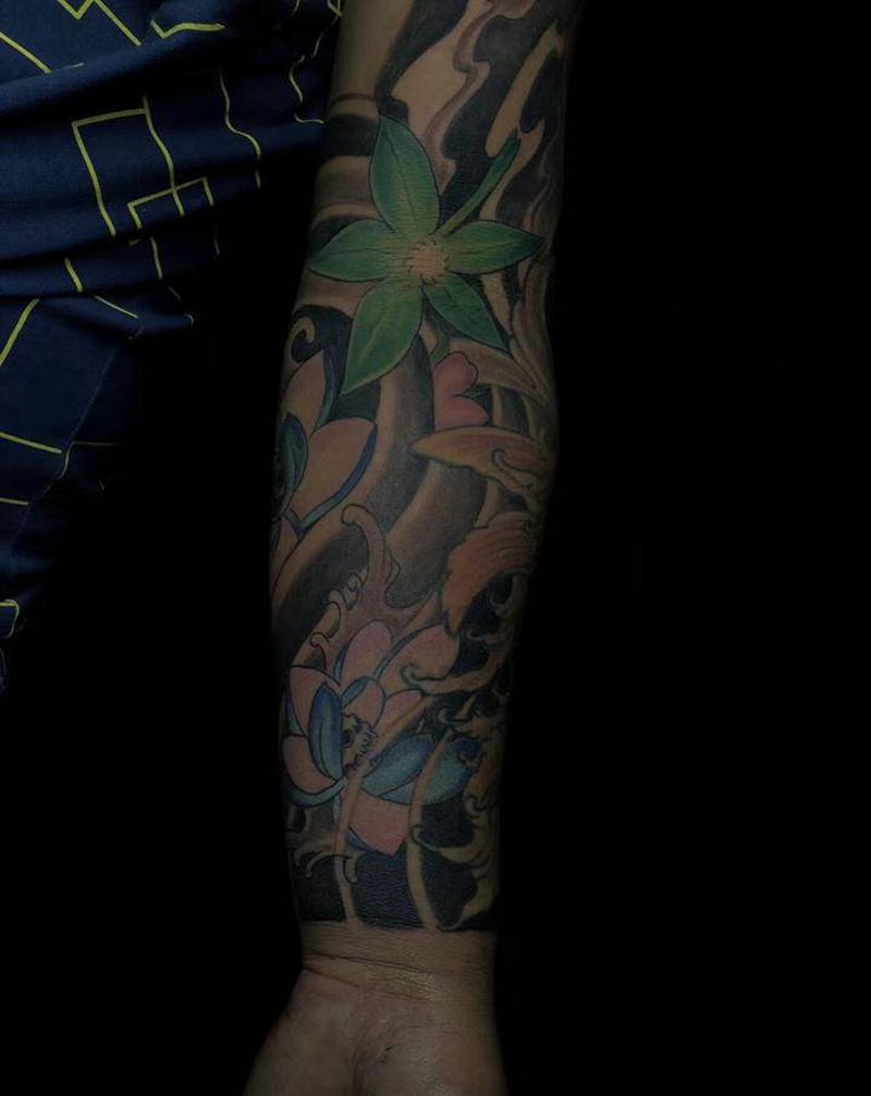 修改 线条非本店作品纹身图片_手臂手部老传统新传统纹身图案