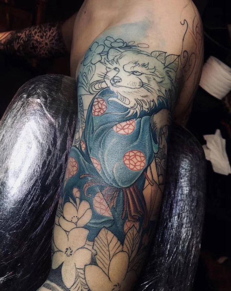 接花臂 未完成纹身图片_手部手臂老传统新传统纹身图案