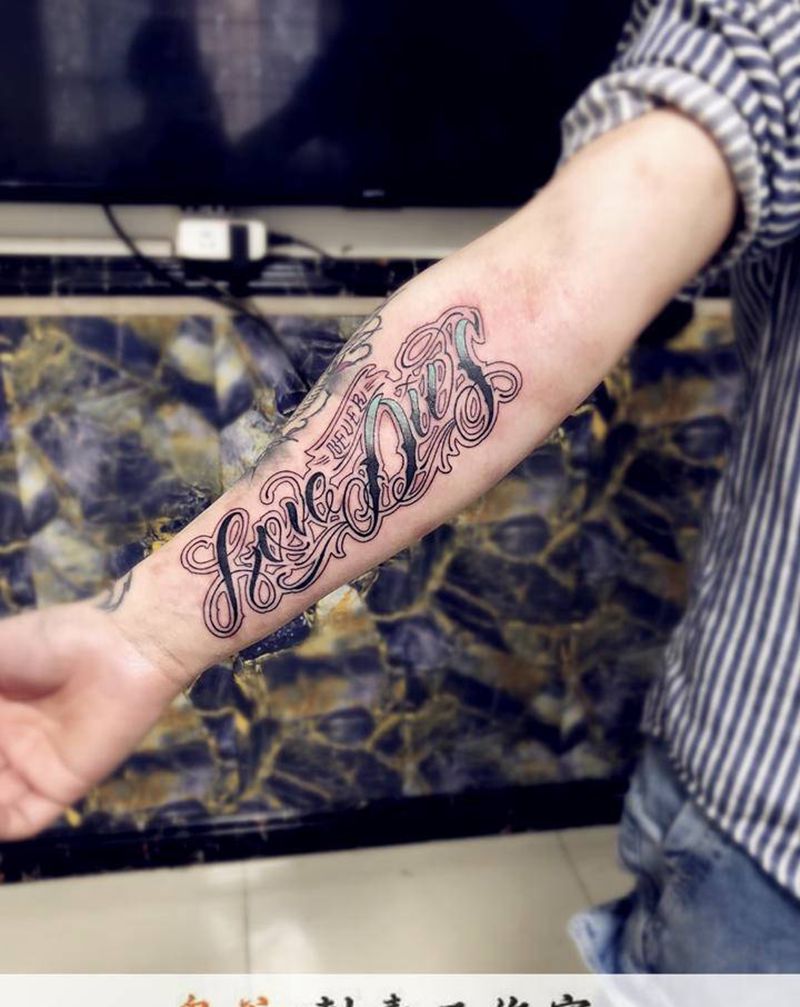 英文花体纹身图片_新传统纹身图案