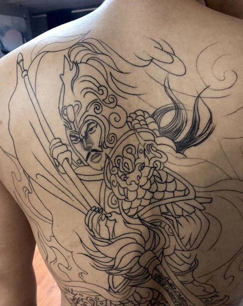 修改上色 赵云纹身图片_背部腰部老传统新传统纹身图案