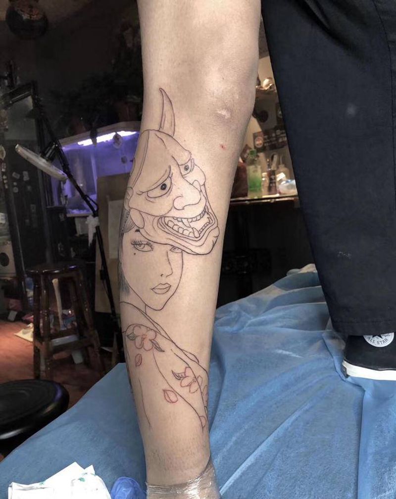 富江 线条纹身图片_手臂手部老传统新传统纹身图案