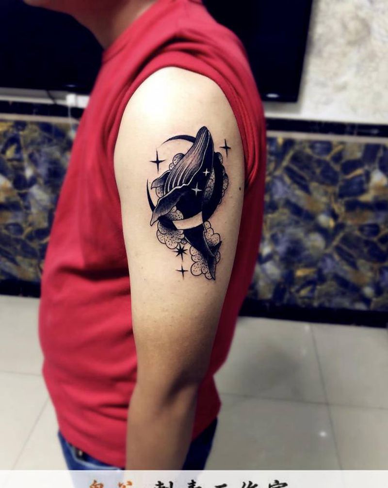 鲸鱼纹身纹身图片_新传统纹身图案