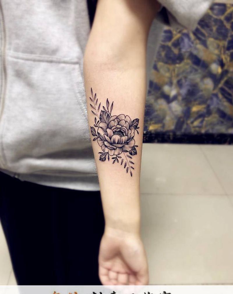 素花纹身图片_新传统纹身图案