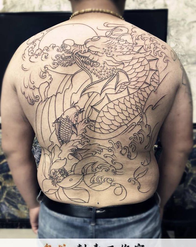 线条5纹身图片_新传统纹身图案