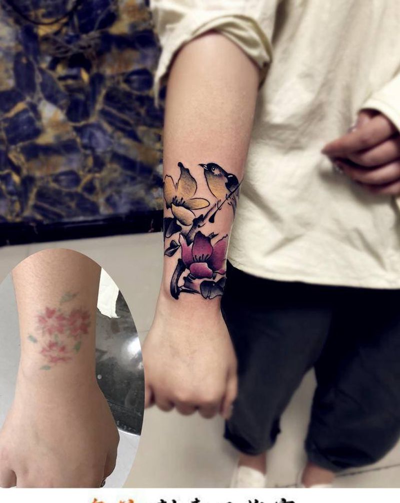 遮盖5纹身图片_新传统纹身图案