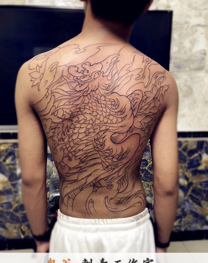 线条纹身图片_新传统纹身图案