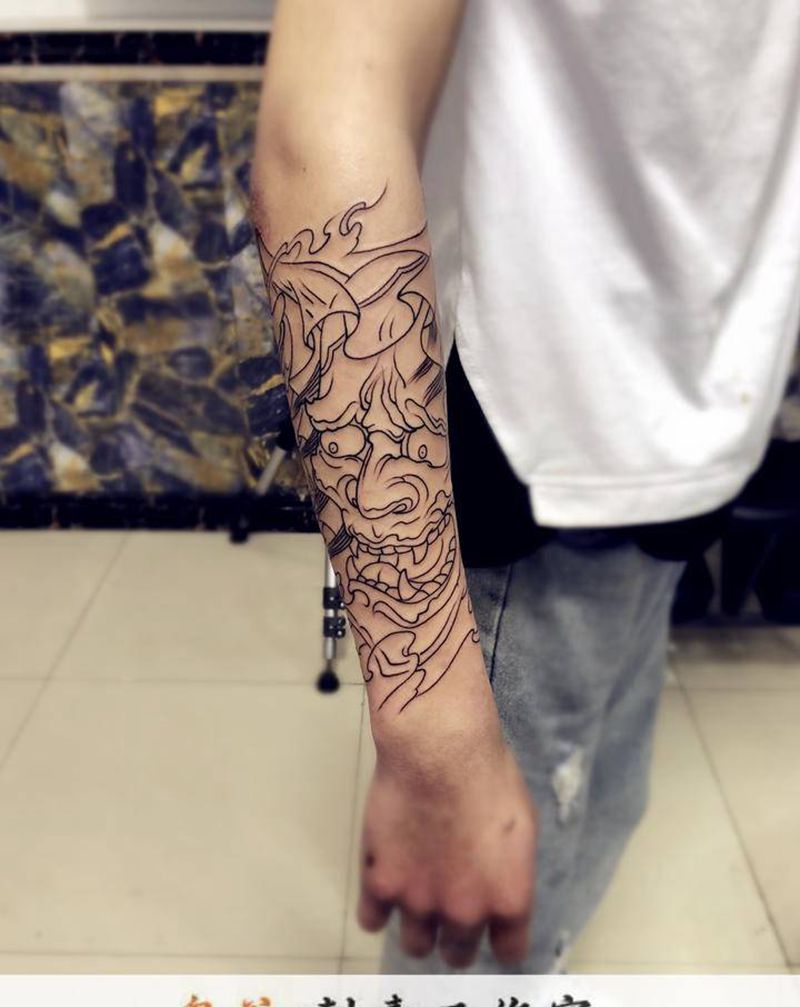 线条纹身图片_新传统纹身图案