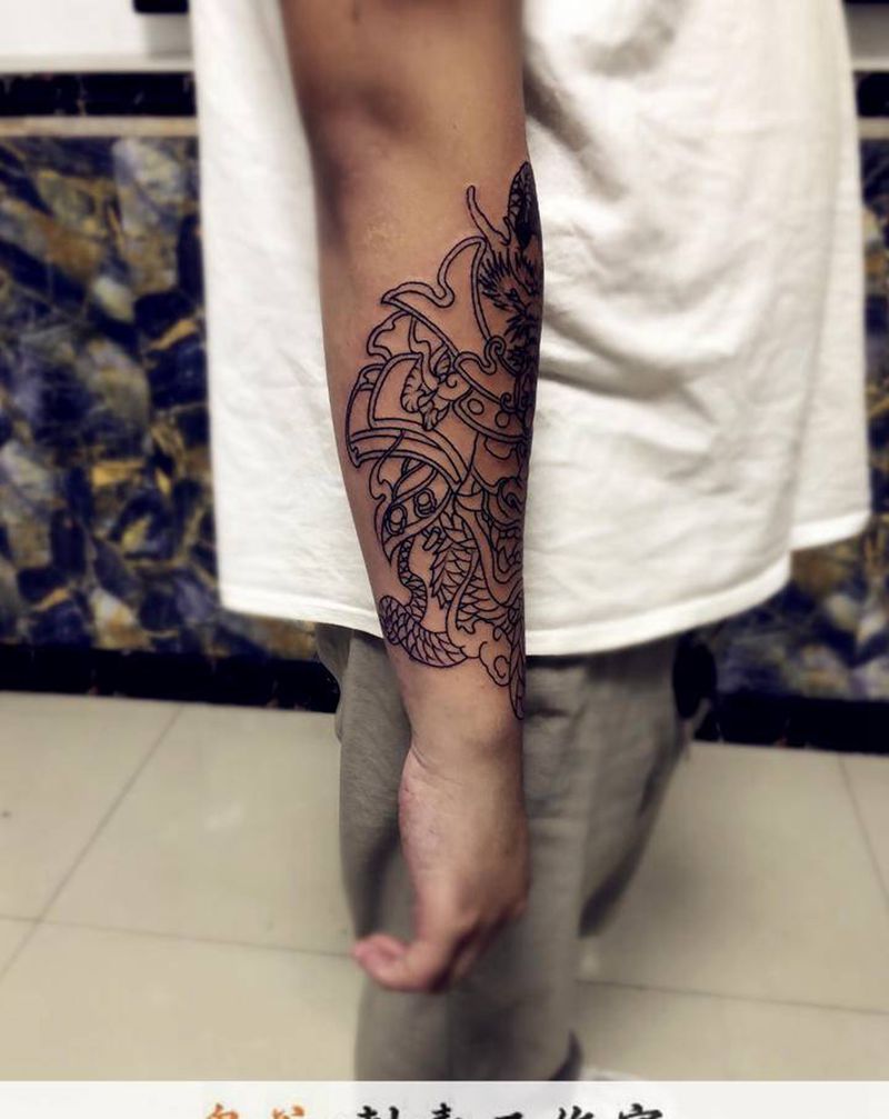 鬼武士纹身图片_老传统纹身图案