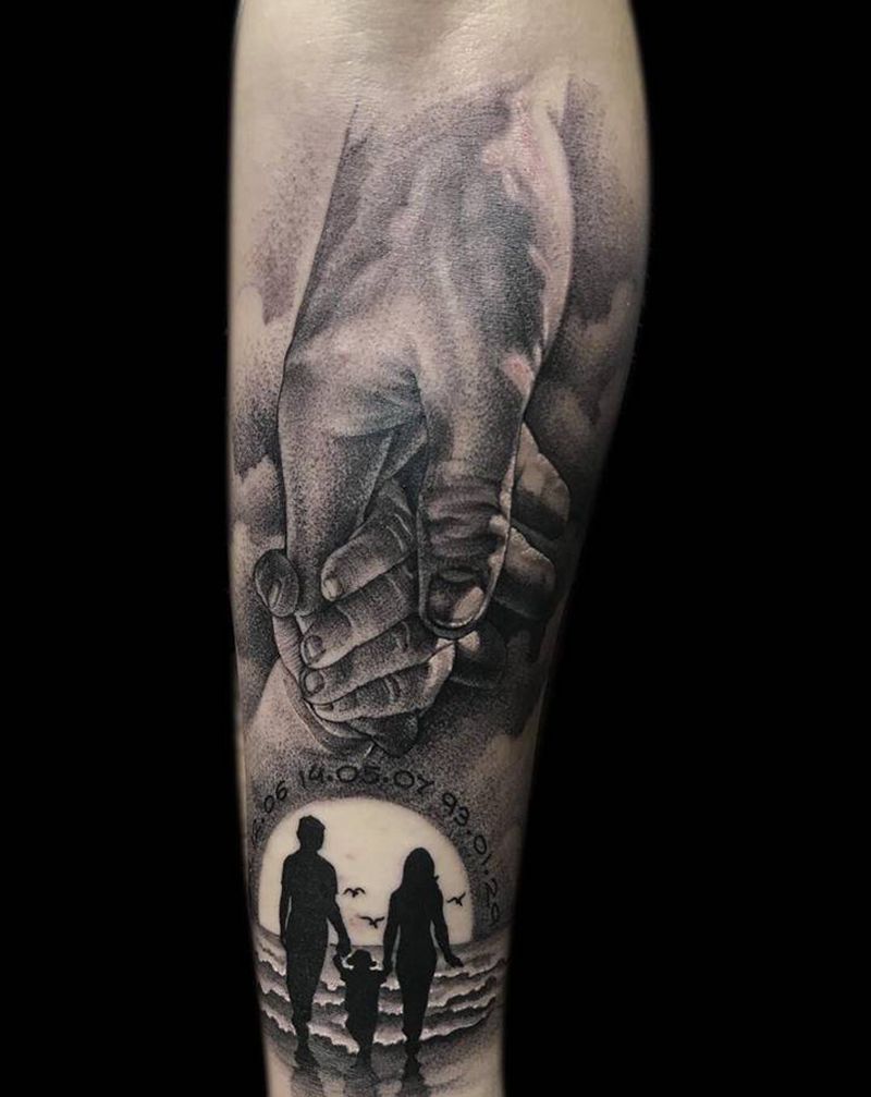 父爱纹身图片_手部纹身图案