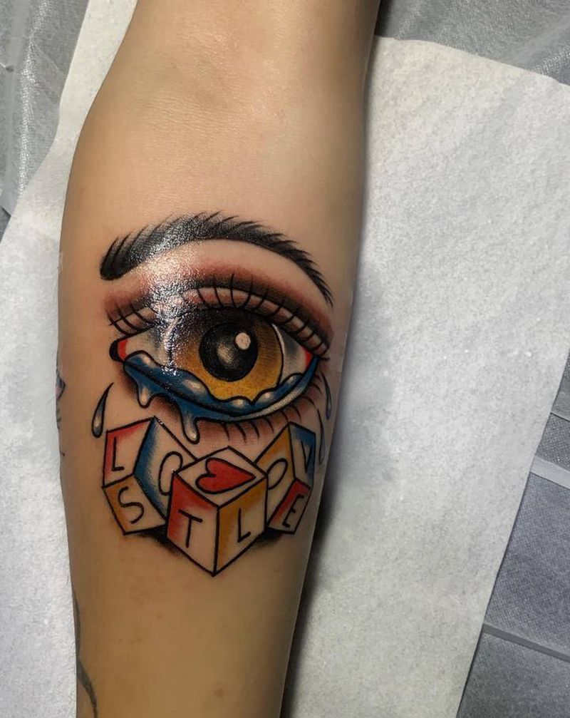 Old school眼睛纹身图片_手臂Old School纹身图案