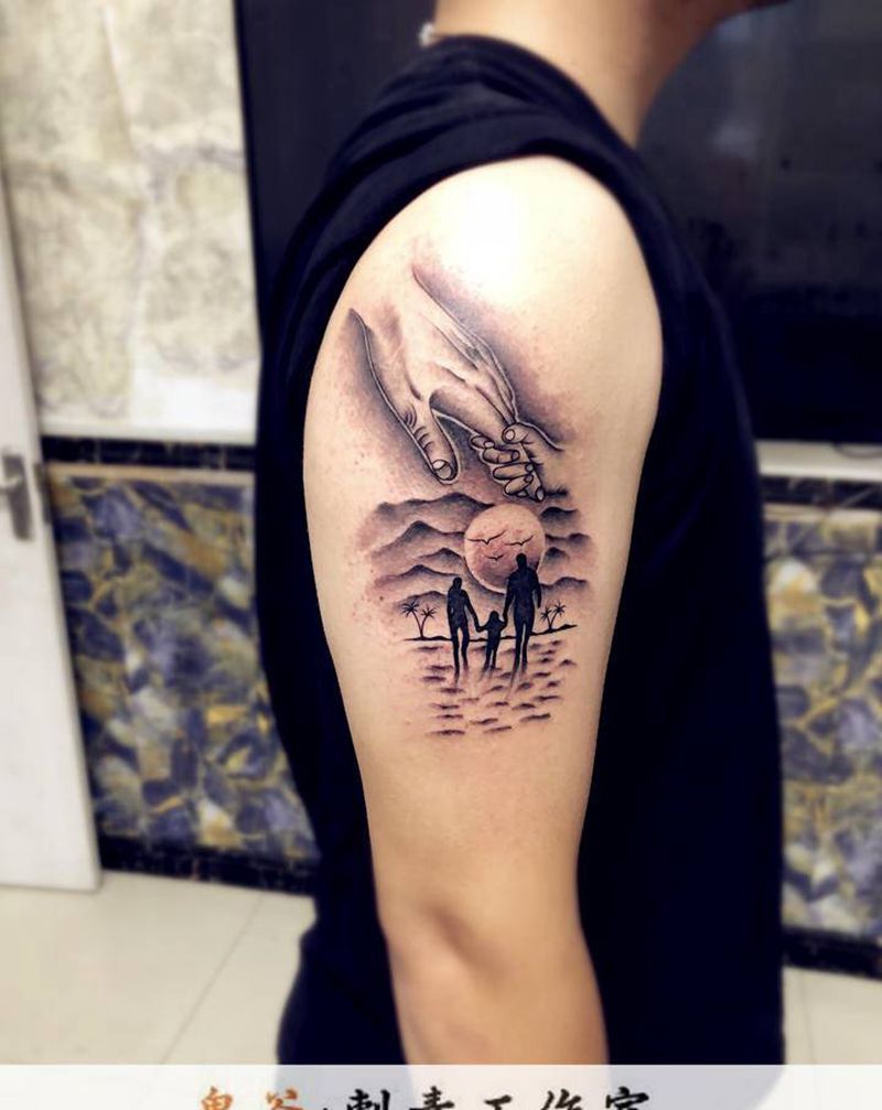 父爱纹身图片_新传统纹身图案