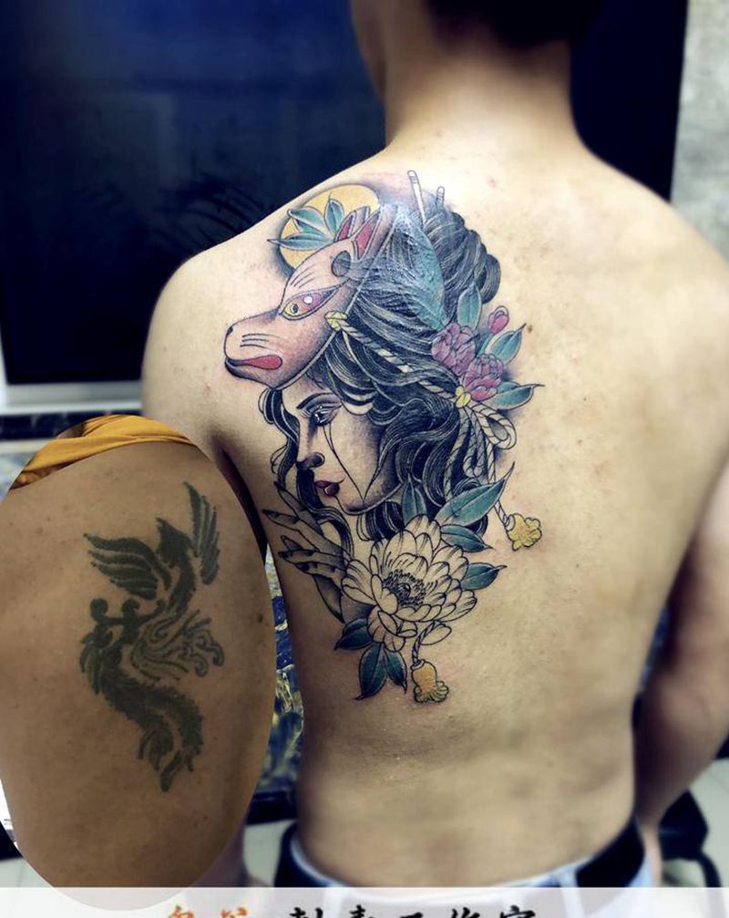 遮盖纹身图片_新传统纹身图案