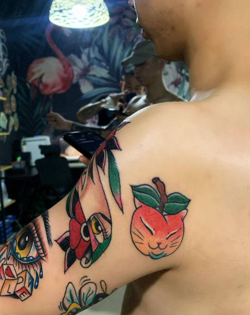 几个old school纹身图片_腿部手臂Old School纹身图案