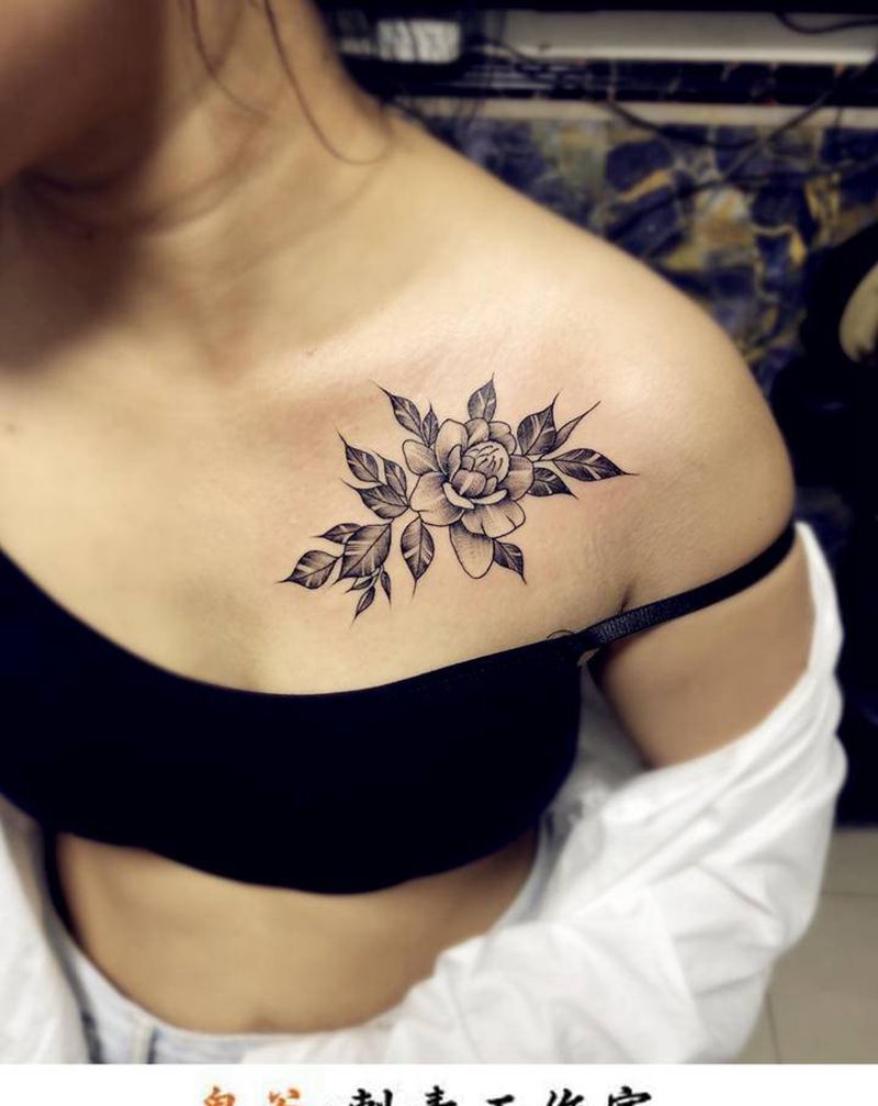 素花纹身图片_新传统纹身图案