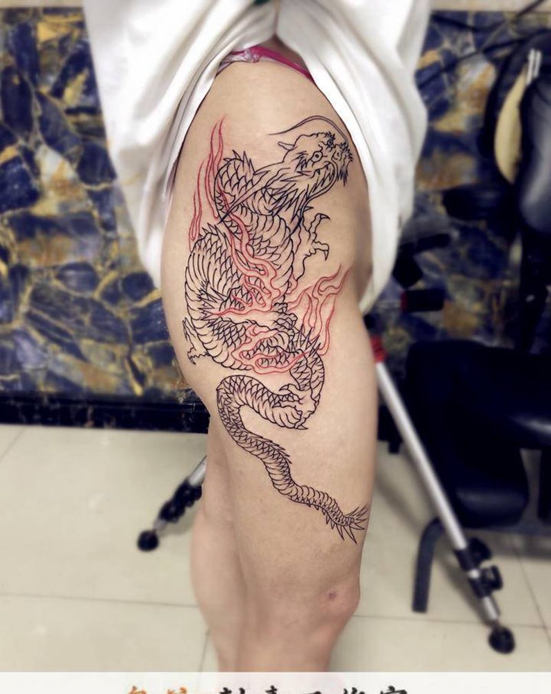 线条纹身图片_新传统纹身图案