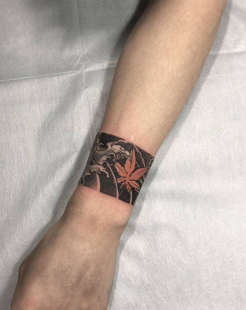 传统臂环纹身纹身图片_手臂老传统纹身图案