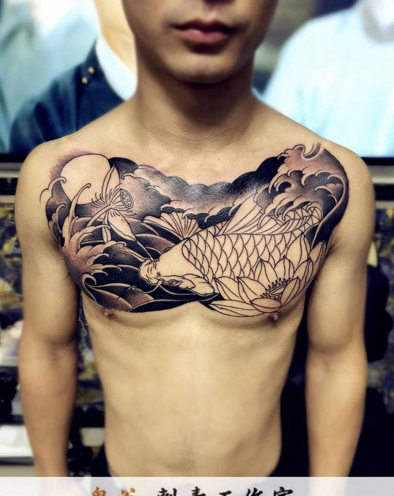 花胸纹身图片_老传统纹身图案