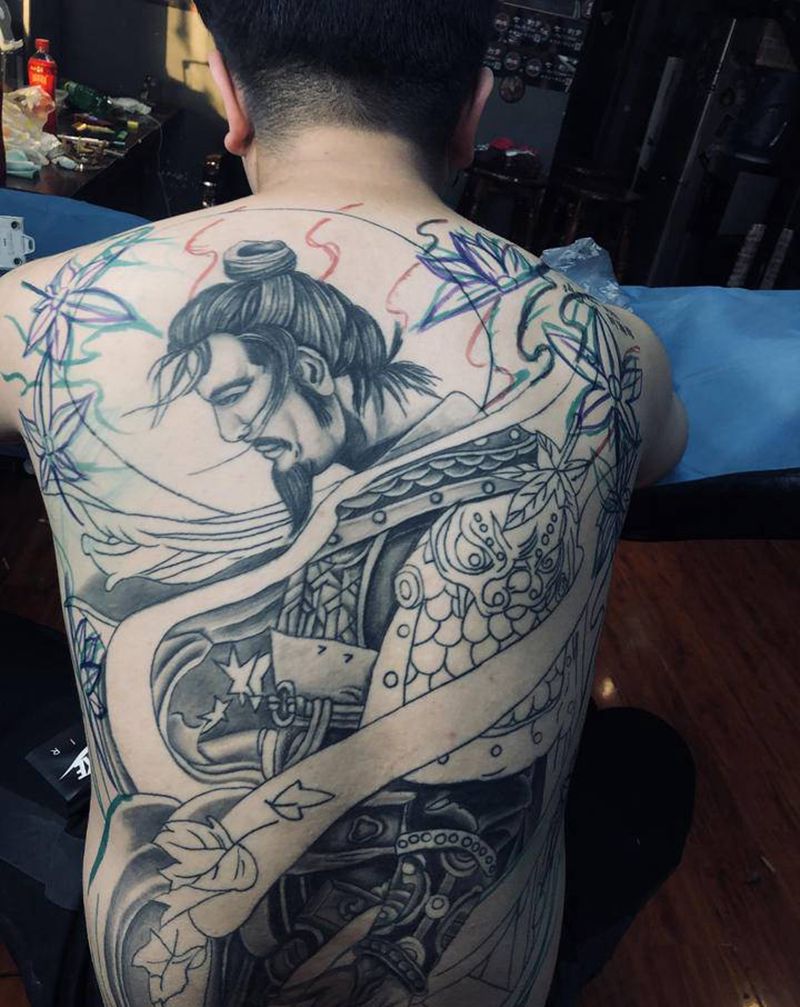 添加 修改 未完纹身图片_背部腰部新传统老传统纹身图案