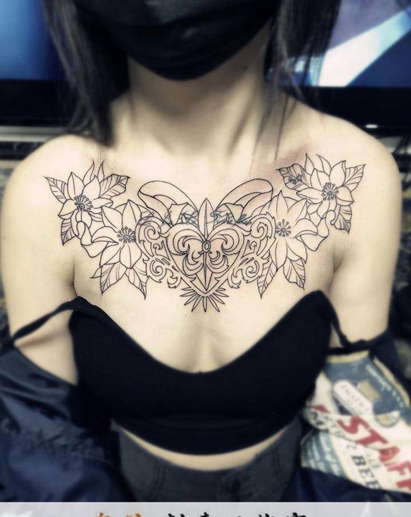 花纹身图片_新传统纹身图案