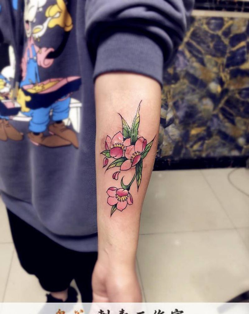樱花纹身图片_新传统纹身图案