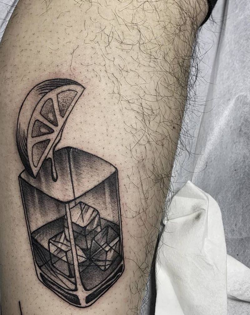 Old school包小腿纹身图片_腿部Old School纹身图案