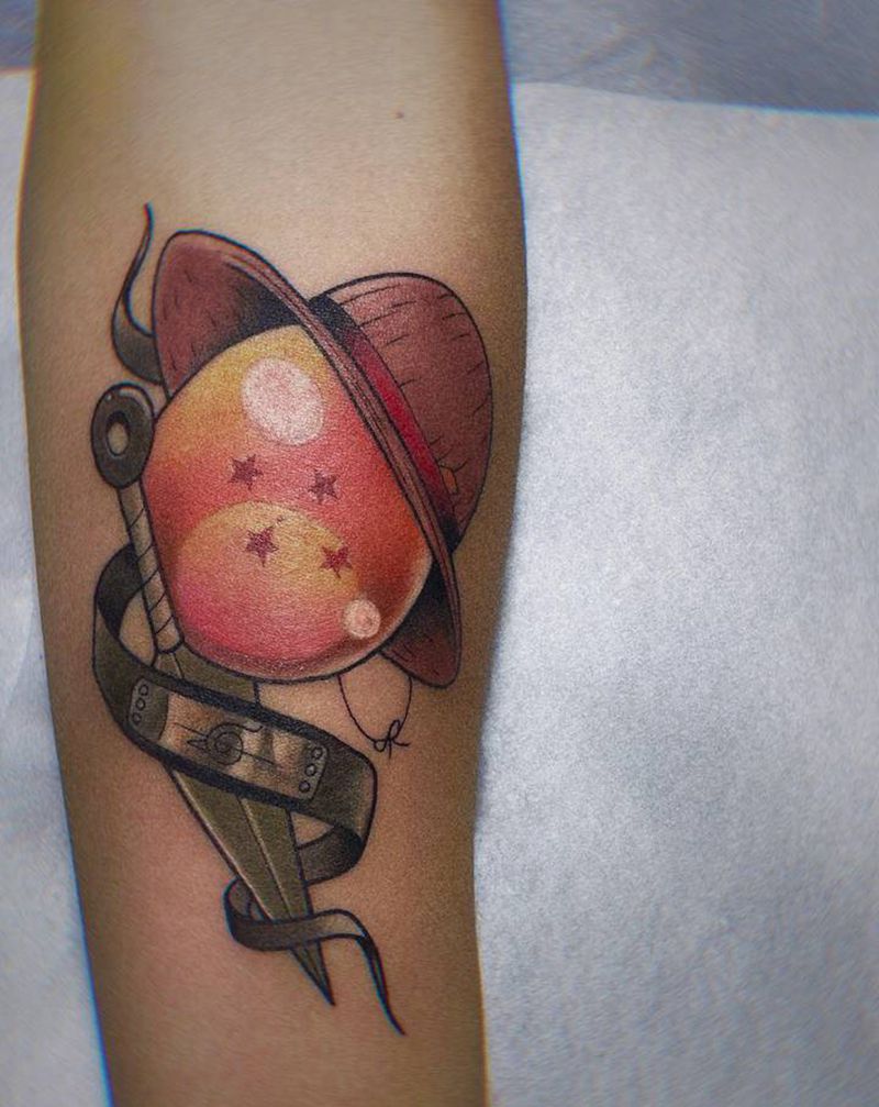 海贼王 火影 龙珠纹身图片_手臂New School纹身图案