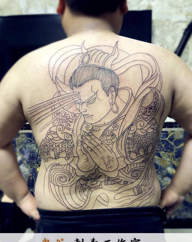 线条纹身图片_新传统纹身图案