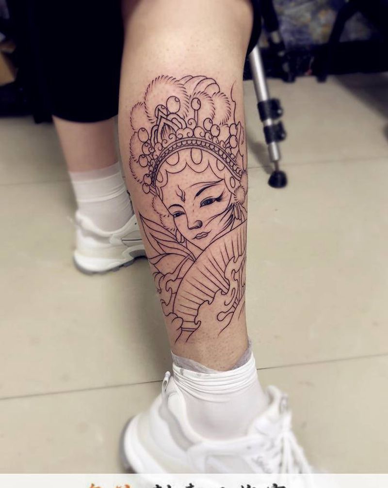 线条纹身图片_新传统纹身图案