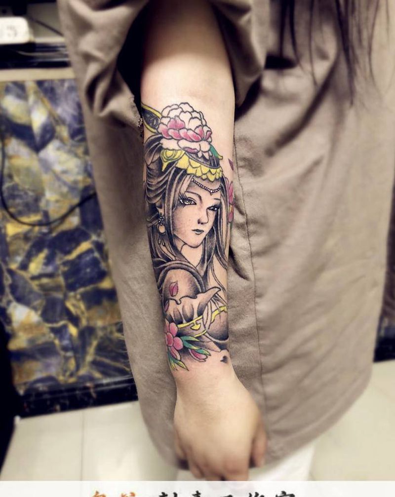 艺妓纹身图片_新传统纹身图案