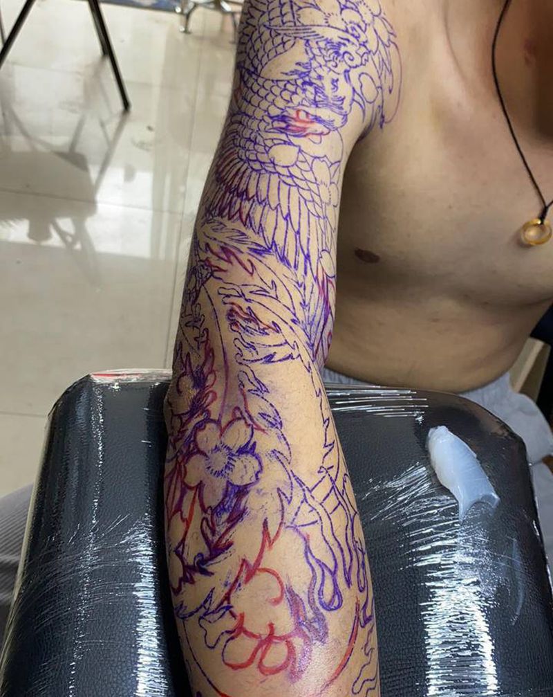 凤凰纹身图片_手臂纹身图案