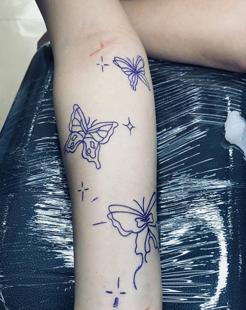蝴蝶纹身图片_手臂纹身图案