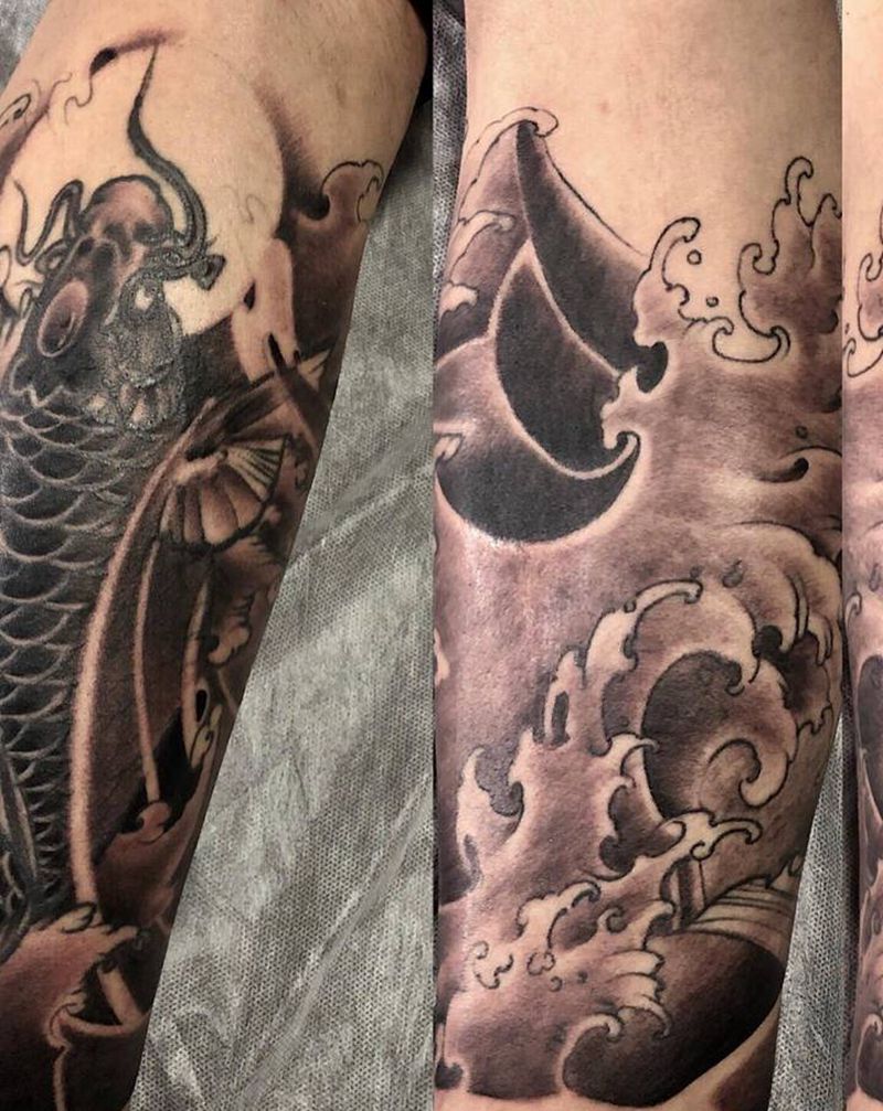 修改纹身图片_腿部新传统纹身图案