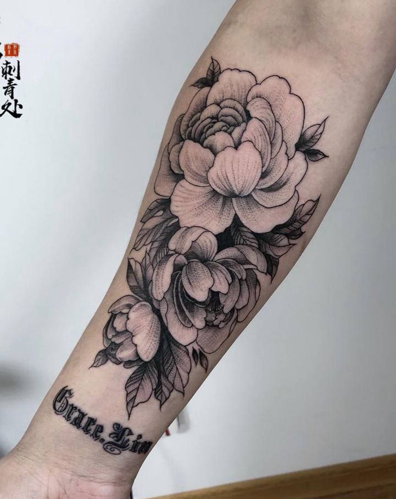 素花纹身图片_手臂点刺纹身图案