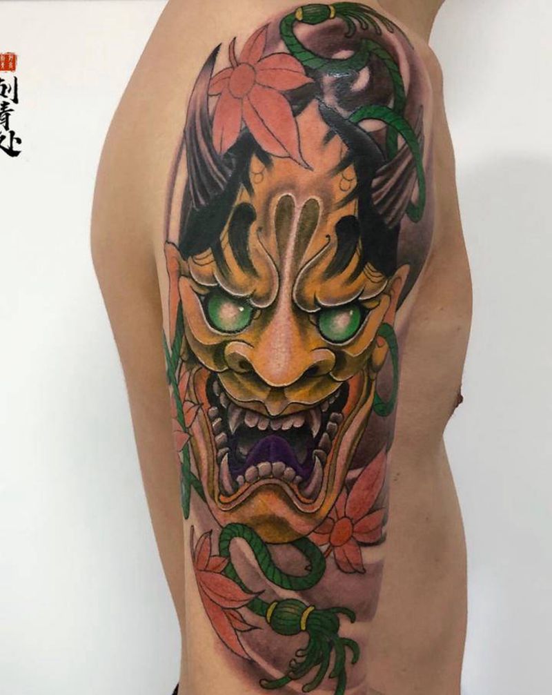 般若纹身图片_手臂新传统纹身图案