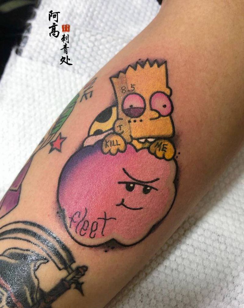 辛普森纹身图片_手臂Old SchoolNew School纹身图案