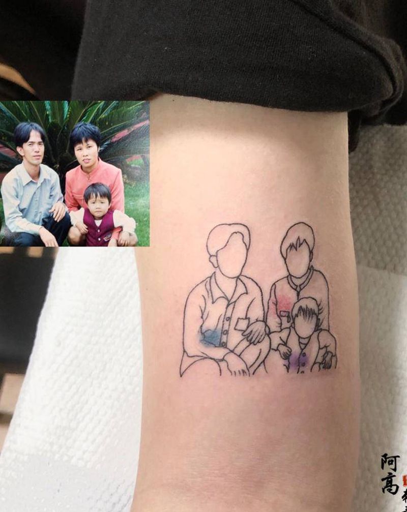 简笔画纹身图片_手臂几何纹身图案