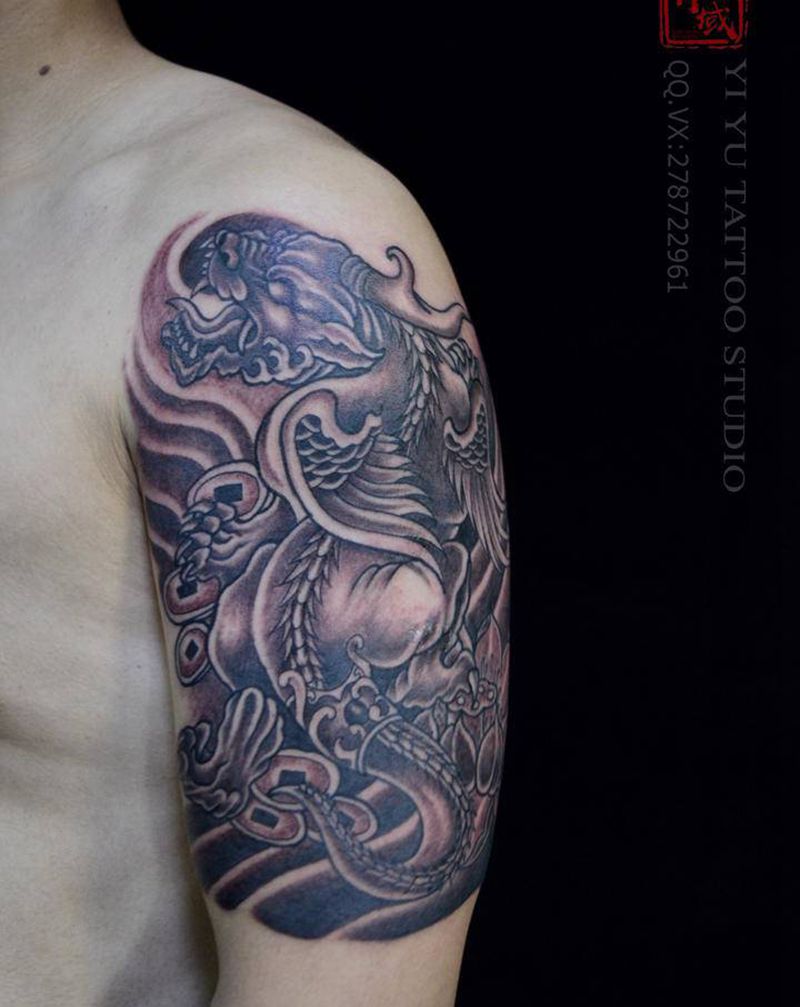 貔貅纹身图片_手臂纹身图案