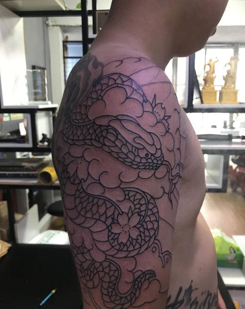 日式传统纹身图片_手臂纹身图案